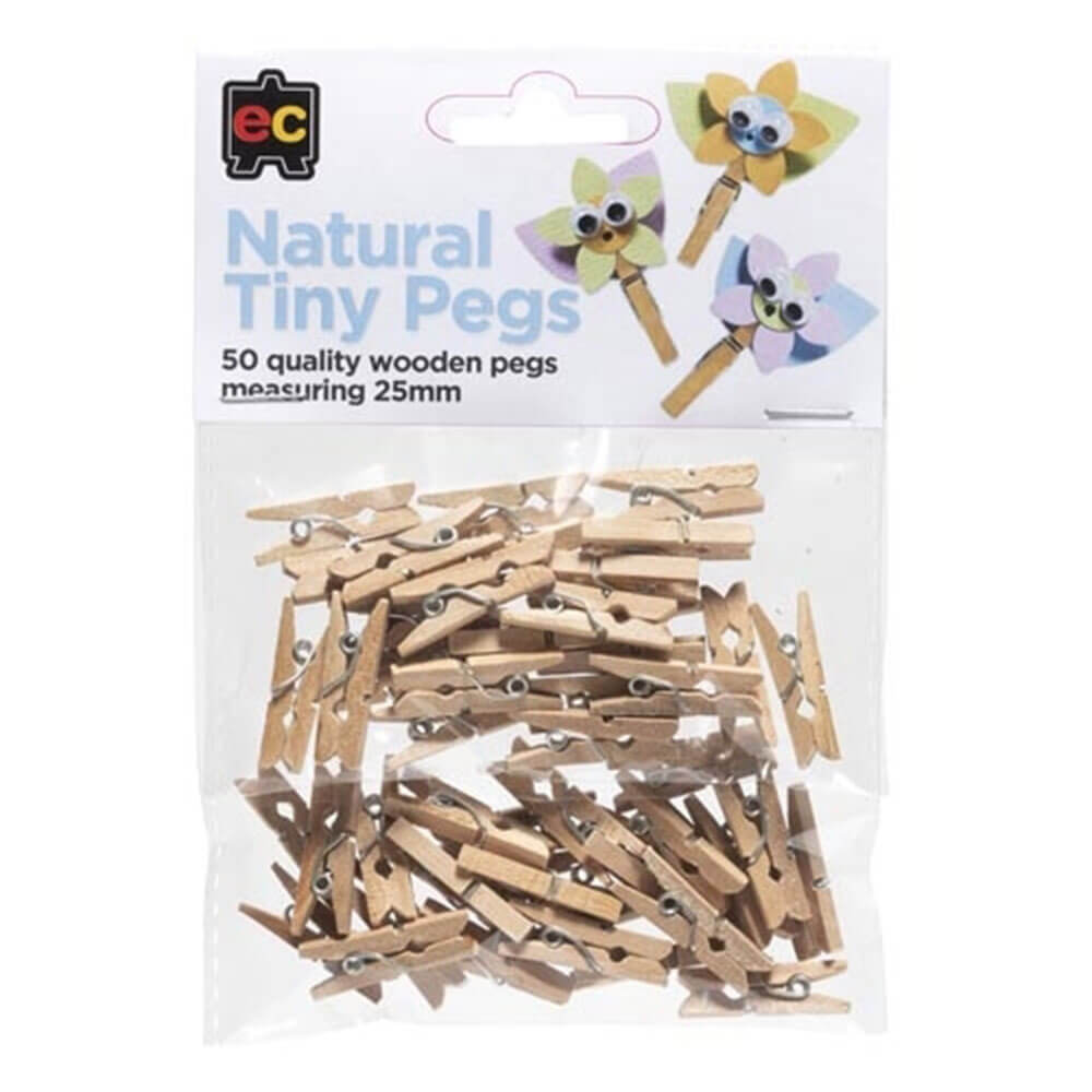 EC Wooden Tiny Pegs 25 mm (50pk)