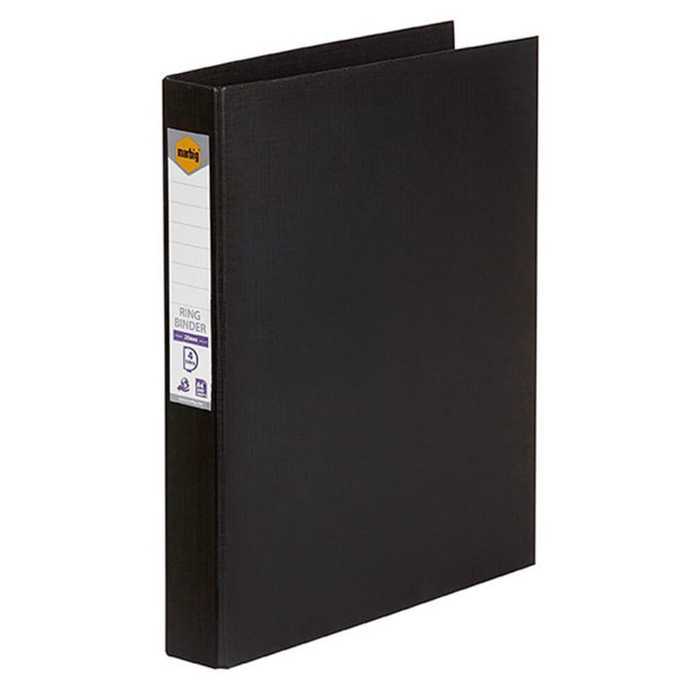 Marbig Polyethylene 4 D-ring Binder 25mm A4 (Black)