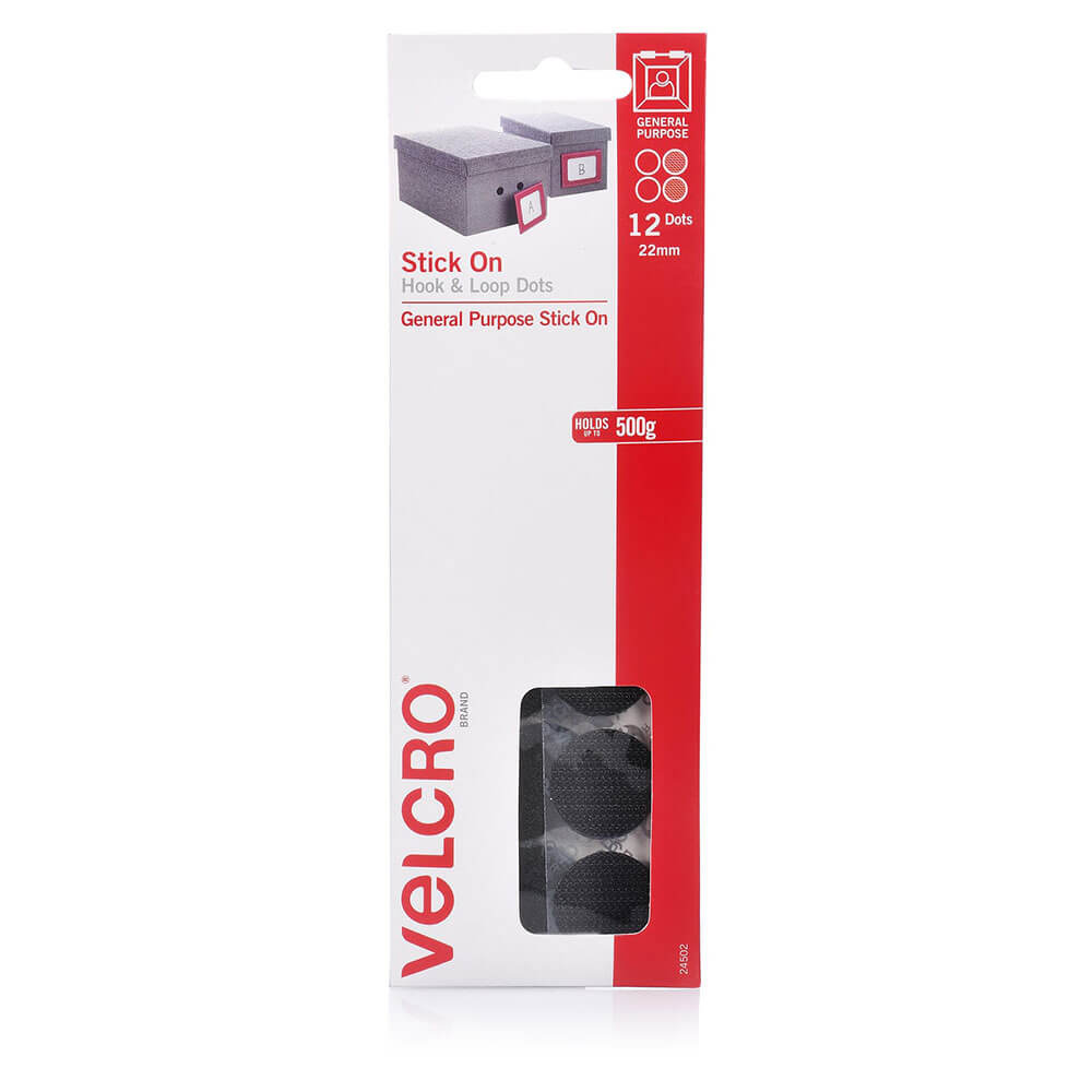 Stick Velcro sur des points de crochet et de boucle 22 mm (12pk)