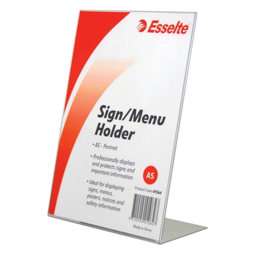 Esselte Slanted Portrait Sign or Menu Holder (A5)