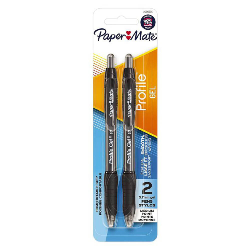 Paper Mate Profile Gel uttrekkbar penn 0,7mm (2pk)