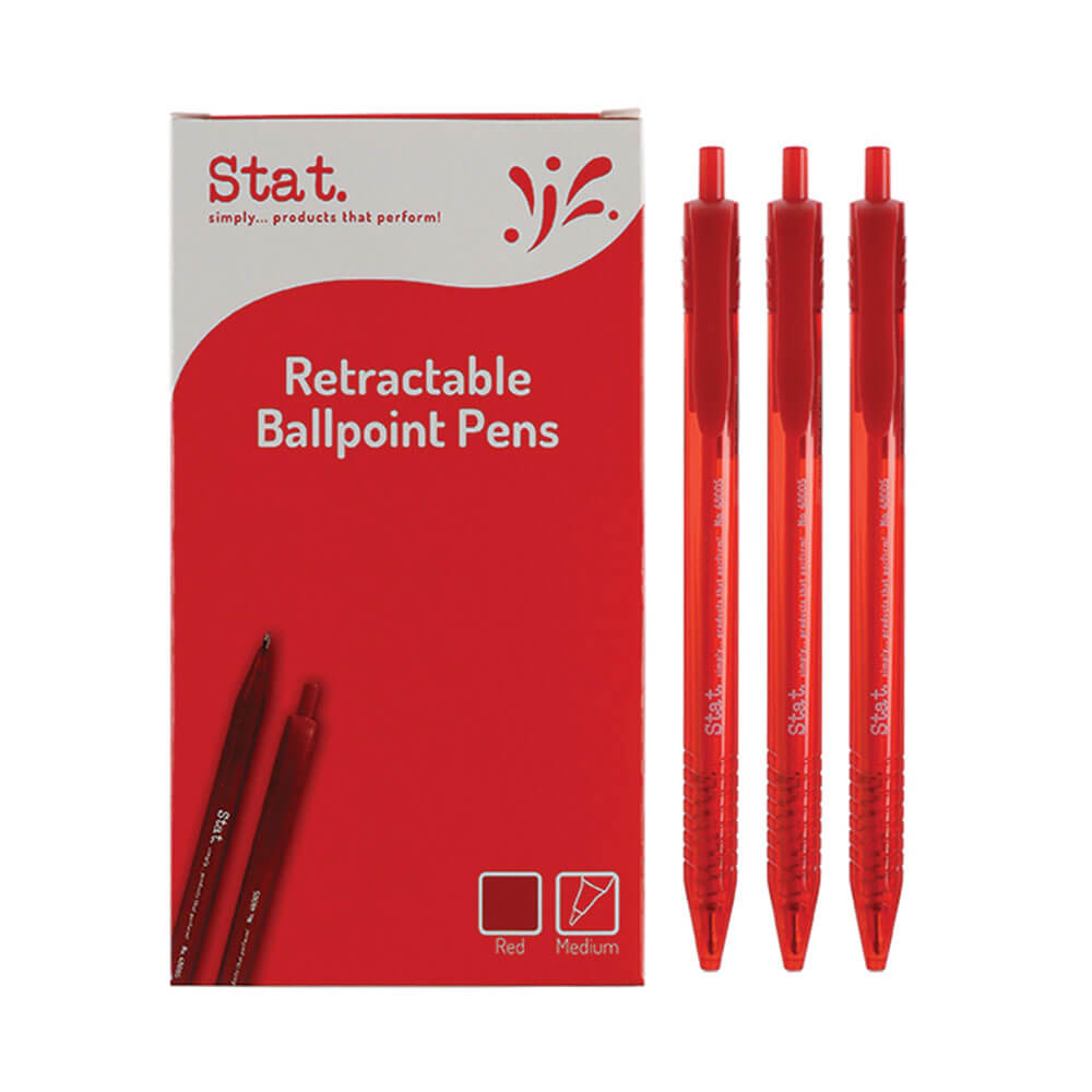 Stat Retractable Medium Ballpond Pen 1mm (caixa de 12)