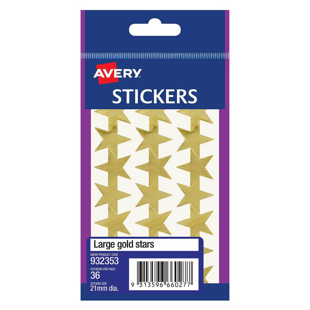 Avery F/P Gold Stars -label (pakket van 10)